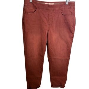Soft Surroundings | Rust High Rise Pull-on Ankle Jeans | Sz L